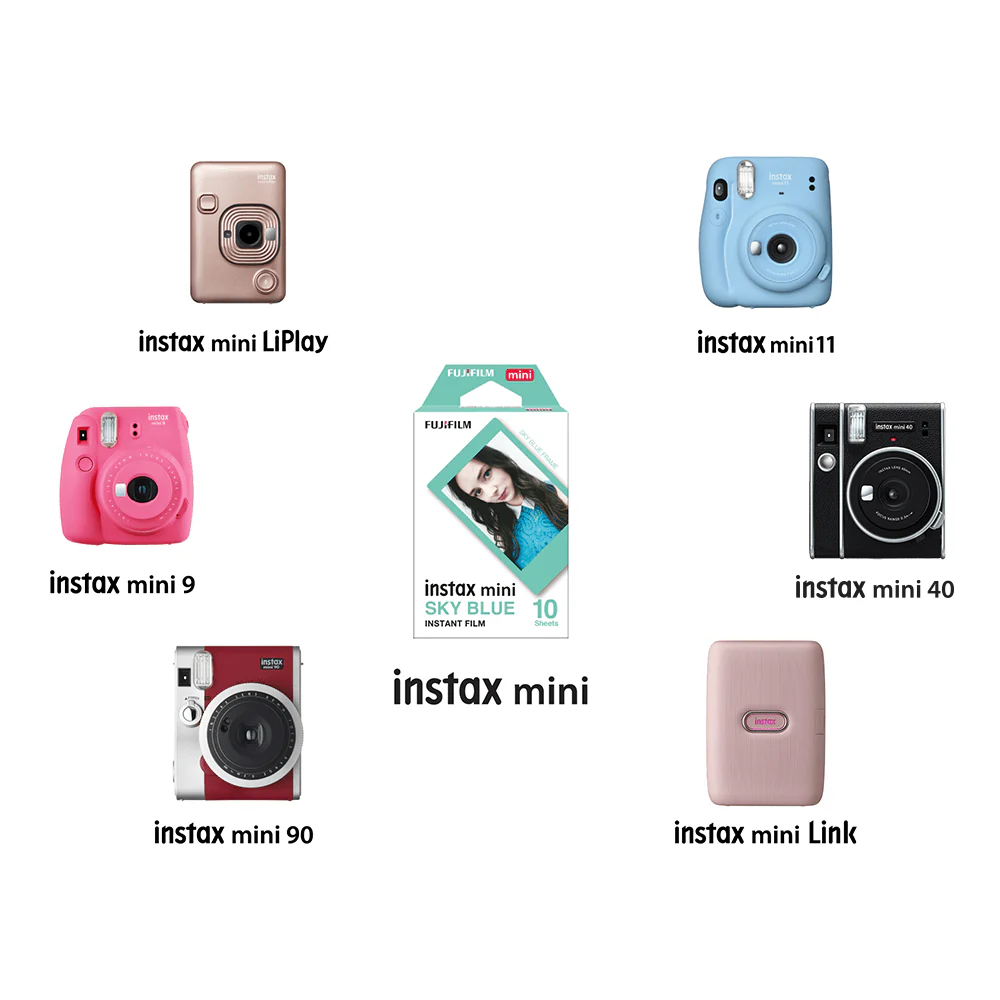 Instax Mini Designer Film - Sky Blue Frame (10 sheets) - Image 5